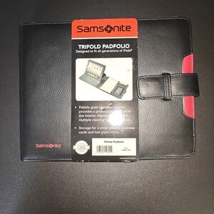 Samsonite Black Pebble Grain‎ Trifold PadFolio Cover iPad NWT
